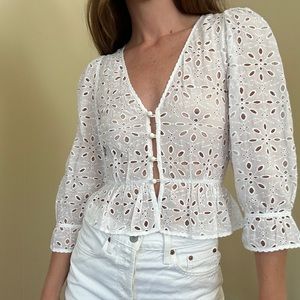 Aritzia Eyelet Blouse - XS